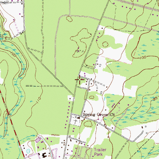 Topographic Map of Spring Grove School (historical), GA