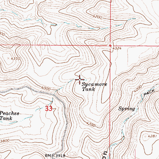 Topographic Map of Sycamore Tank, AZ