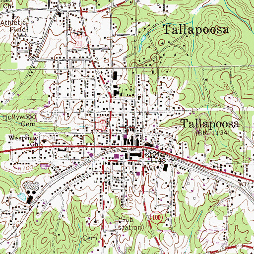 Topographic Map of First Christian Church, GA