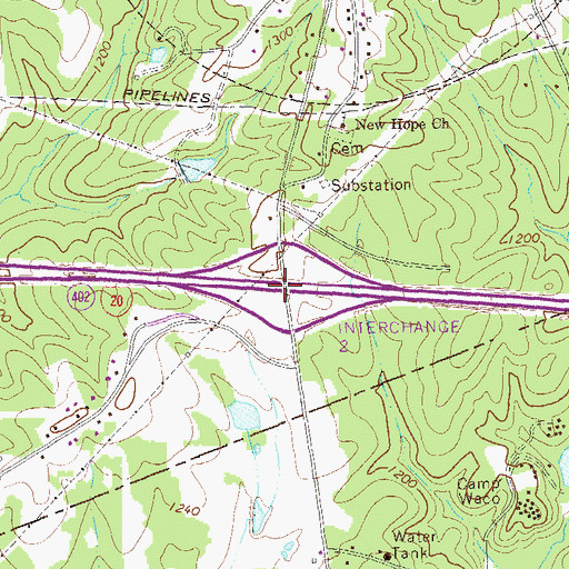 Topographic Map of Interchange 2, GA