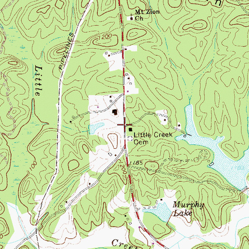 Topographic Map of Little Creek, GA