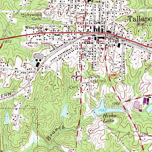 Topographic Map of Mount Newey Baptist Church, GA