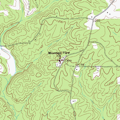 Topographic Map of Mountain View School (historical), GA