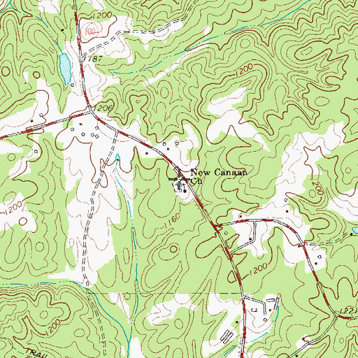 Topographic Map of New Canaan Cemetery, GA