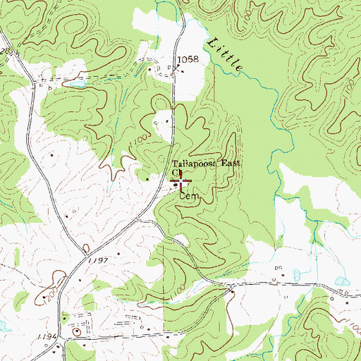 Topographic Map of Tallapoosa East Cemetery, GA