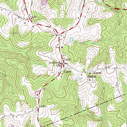 Topographic Map of Black Jack Mountain, GA