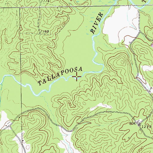Topographic Map of Eaves Bridge (historical), GA