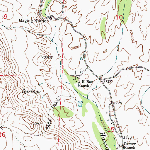 Topographic Map of T K Bar Ranch, AZ