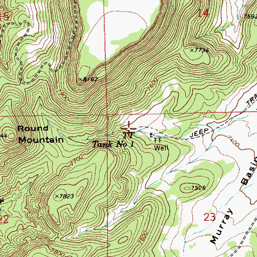 Topographic Map of T T Tank Number One, AZ