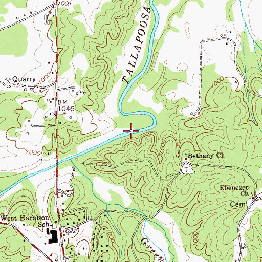 Topographic Map of Rainwater Ford, GA