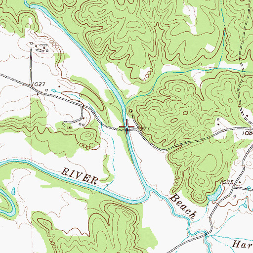 Topographic Map of Rowels Bridge, GA