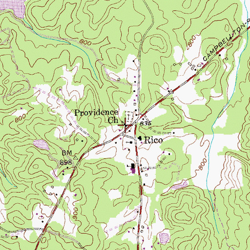 Topographic Map of Providence Church, GA