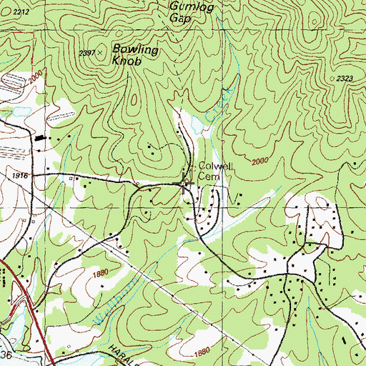 Topographic Map of Pleasant Hill, GA