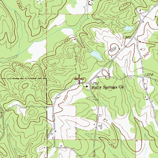 Topographic Map of Holly Springs Cemetery, GA