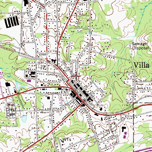 Topographic Map of First United Methodist Church, GA