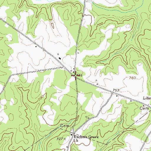 Topographic Map of Amandaville (historical), GA