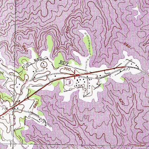 Topographic Map of Oak Bower (historical), GA