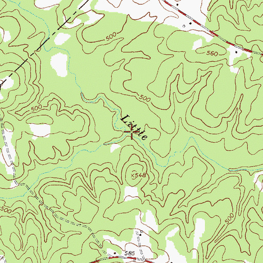 Topographic Map of Lynn Creek, GA