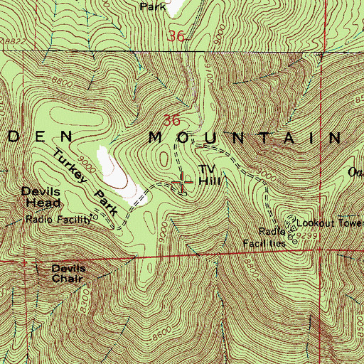 Topographic Map of T V Hill, AZ