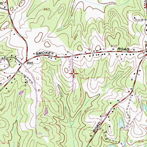 Topographic Map of Timberland Trail Subdivision, GA