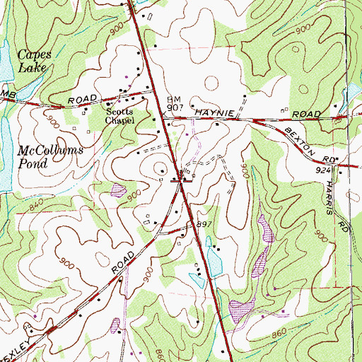 Topographic Map of Smith City, GA