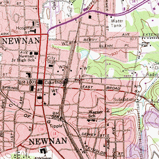 Topographic Map of Lovejoy Memorial Methodist Church, GA