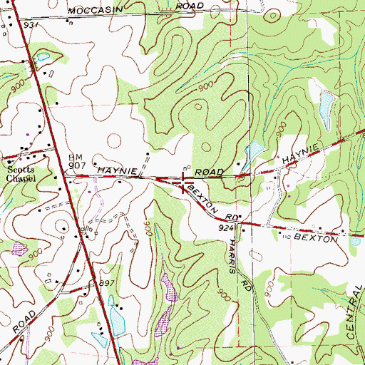 Topographic Map of Faith Church, GA