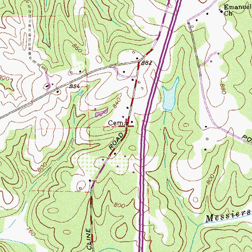 Topographic Map of Emmaus Baptist Church (historical), GA
