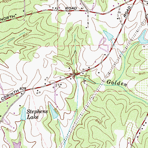 Topographic Map of Cureton Springs (historical), GA