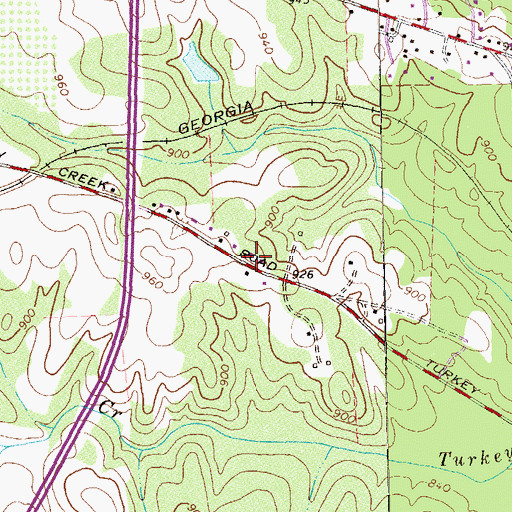 Topographic Map of Community Church, GA