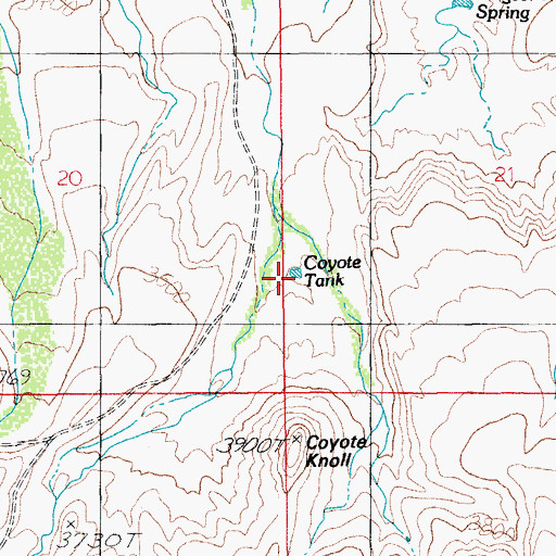 Topographic Map of Coyote Tank, AZ