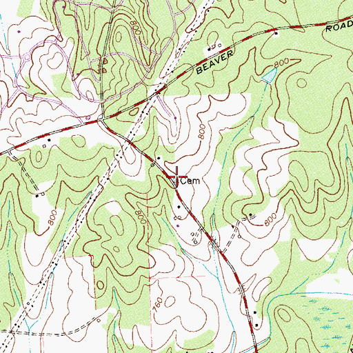 Topographic Map of Allen Cemetery, GA