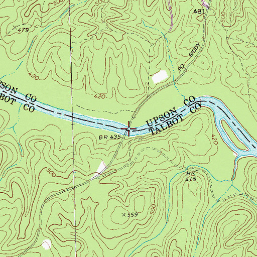 Topographic Map of Chris Collier Bridge, GA