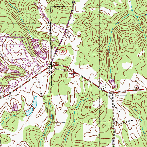 Topographic Map of Mount Zion Church (historical), GA