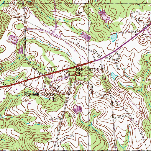 Topographic Map of Pine Grove Academy (historical), GA