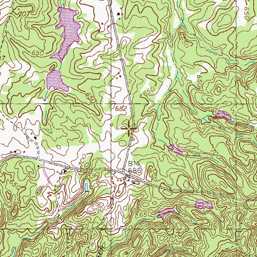 Topographic Map of Sardis Church (historical), GA