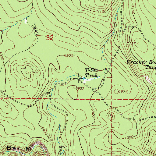 Topographic Map of T-Six Tank, AZ