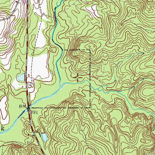 Topographic Map of Turners Mill (historical), GA