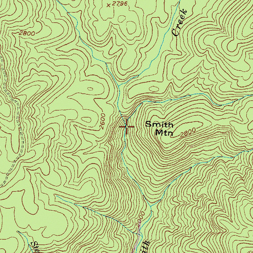 Topographic Map of Anna Ruby Falls, GA
