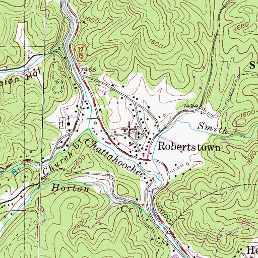Topographic Map of Center Church, GA
