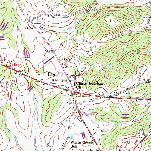 Topographic Map of Chattahoochee Cemetery Number Two, GA
