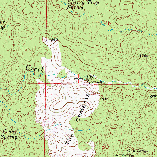 Topographic Map of TB Spring, AZ
