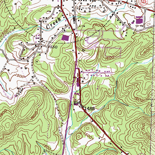 Topographic Map of Gateway Shopping Center, GA