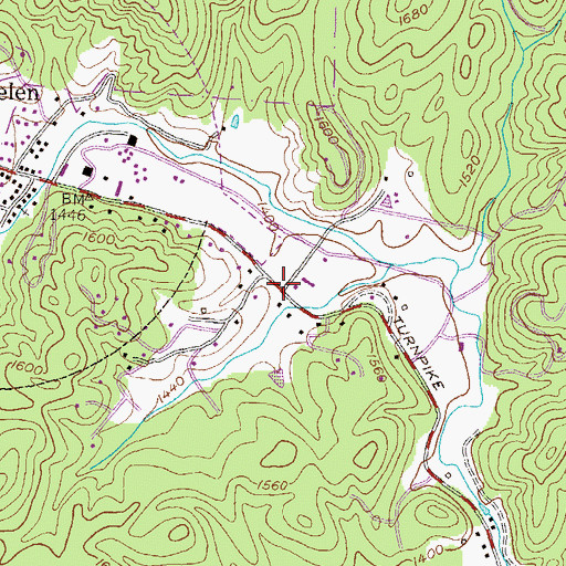 Topographic Map of Helen Post Office, GA