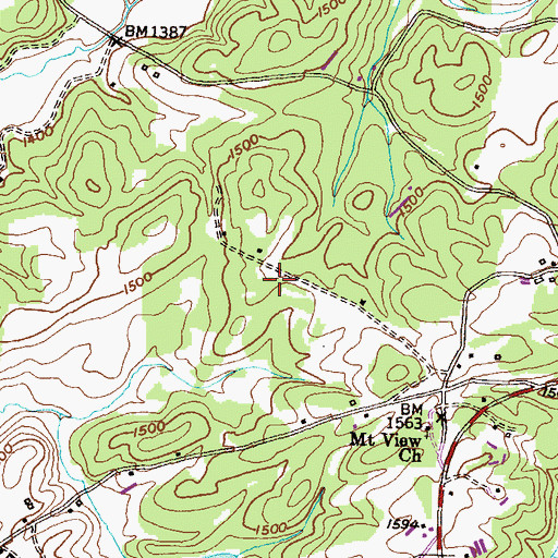 Topographic Map of Hood Cemetery, GA