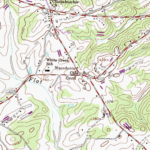 Topographic Map of Macedonia Cemetery, GA