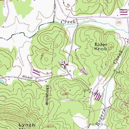 Topographic Map of Nacoochee Baptist Church, GA