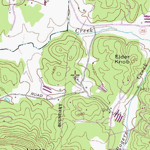 Topographic Map of Nacoochee Baptist Cemetery, GA