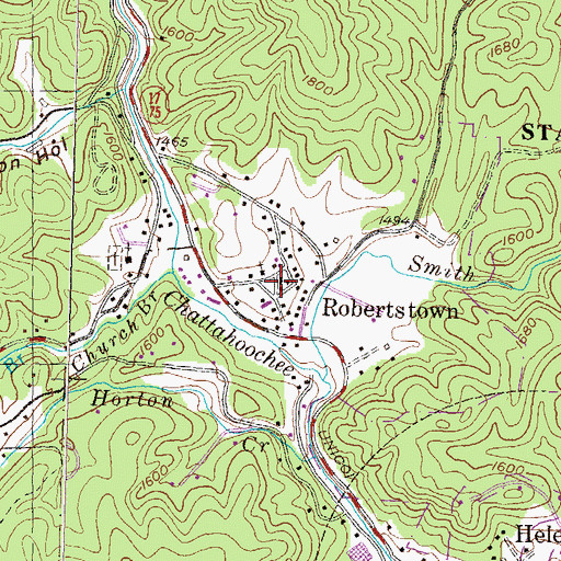 Topographic Map of Robertstown School, GA