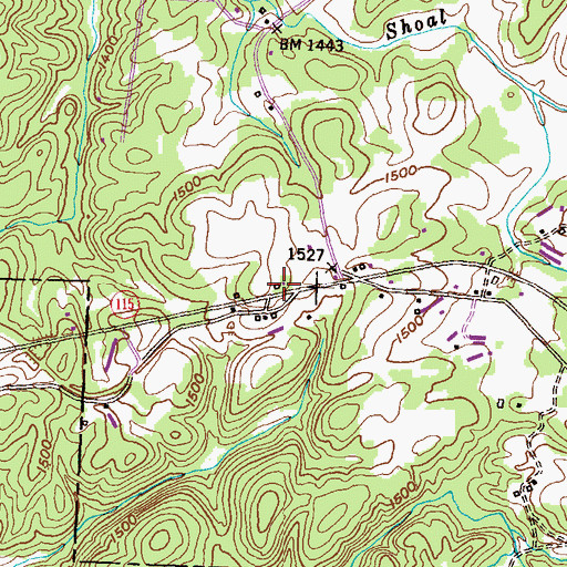 Topographic Map of Smiths Chapel Cemetery, GA